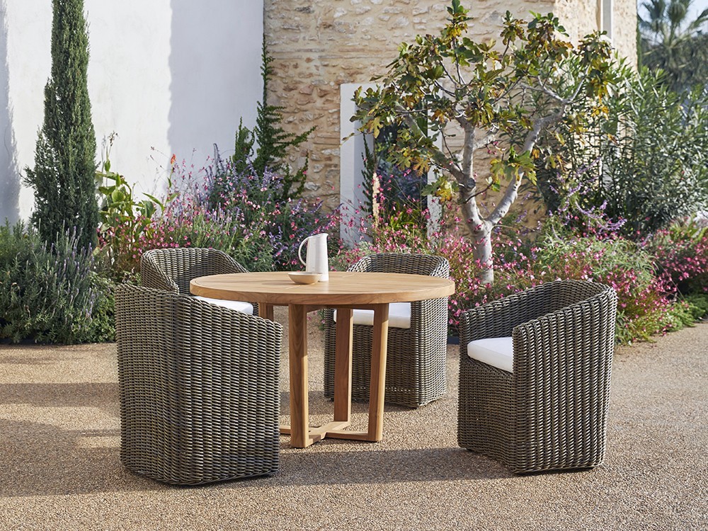 Mesa de comedor redonda de teca Heritage Point - 3