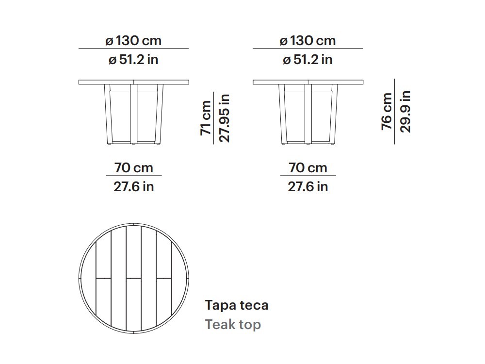 Mesa de comedor redonda de teca Heritage Point - 6