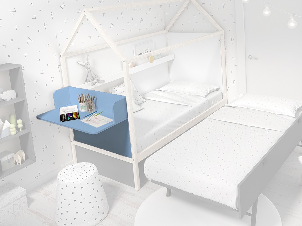 Cabecero con escritorio para cama casita Ros Mini - 15