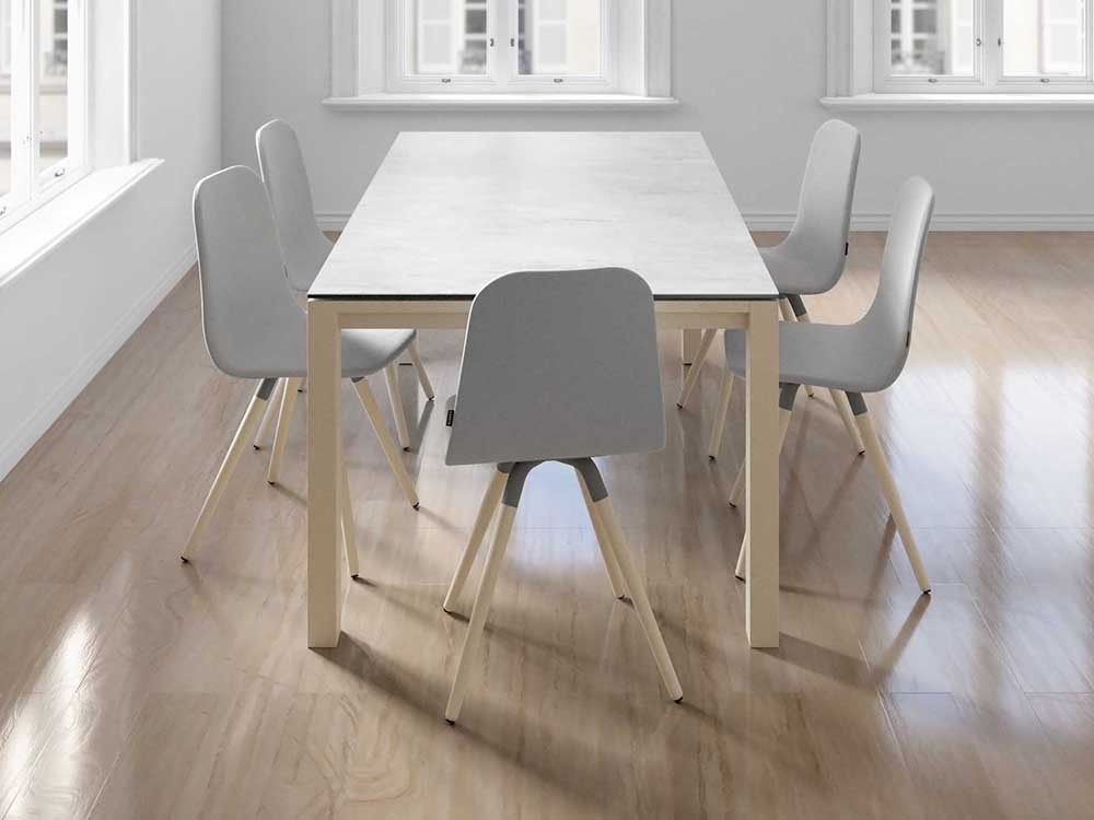 Mesa extensible de cocina o comedor Quadra Nova laminada de Cancio - 6