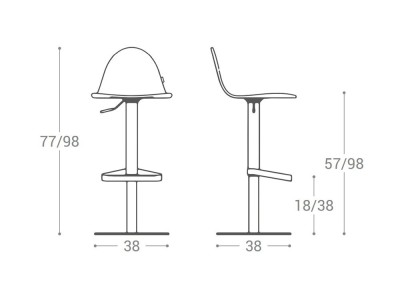 Taburete elevable de madera Tabú Cancio - 4