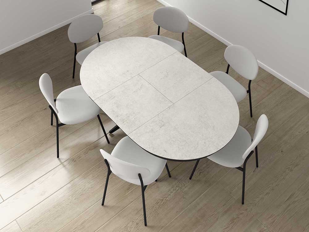Mesa ovalada extensible Sfera porcelánico Cancio - 10