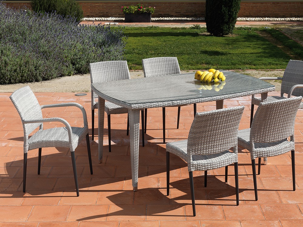 Mesa de comedor en fibra sintética Mónaco Arkimueble - 2