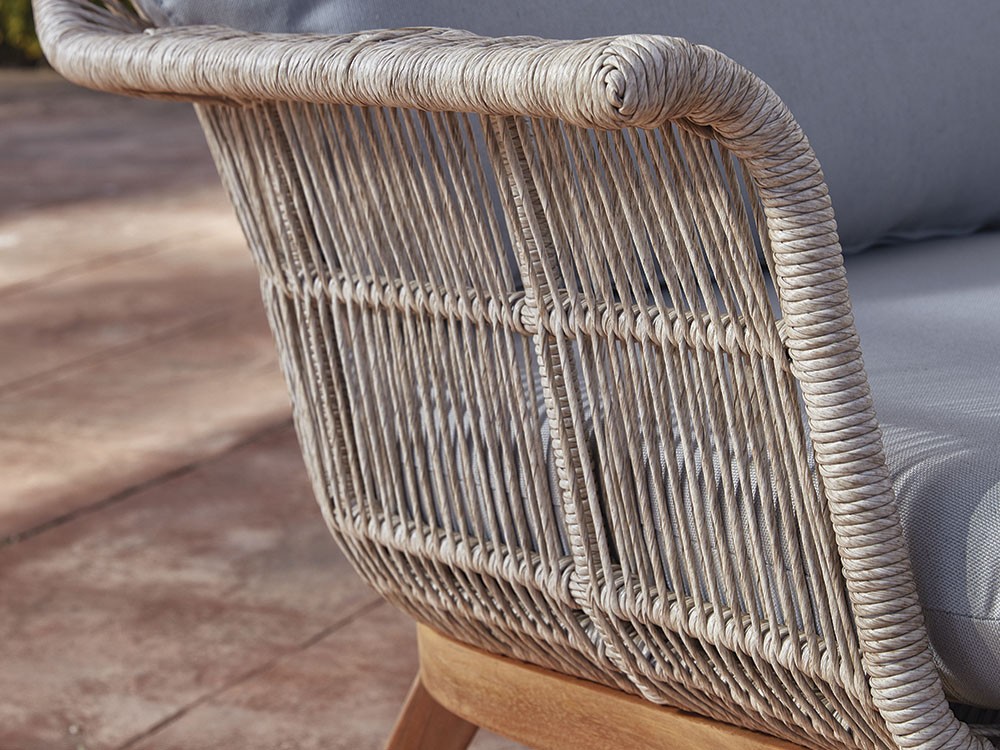 Sillón de fibra sintética y teca Loreta Joenfa Agua de Mar - 4