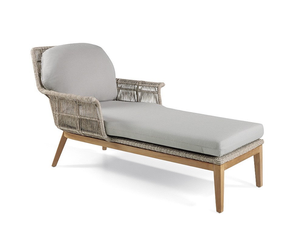 Tumbona de fibra sintética y teca Loreta Joenfa Agua de Mar - 1