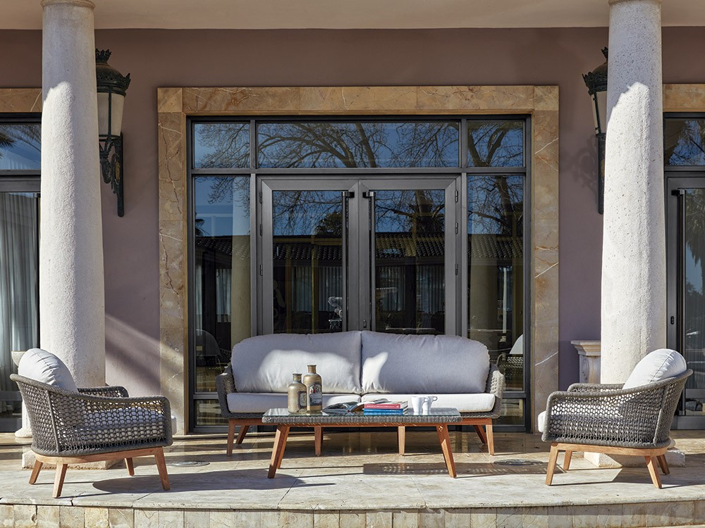 Sofá de cuerda trenzada Orsini Joenfa Agua de Mar - 5