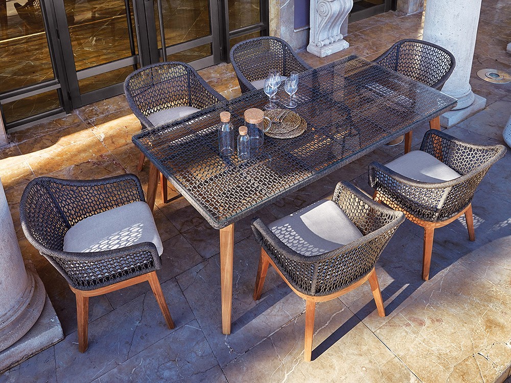 Mesa de comedor de teca Orsini Joenfa Agua de Mar - 3