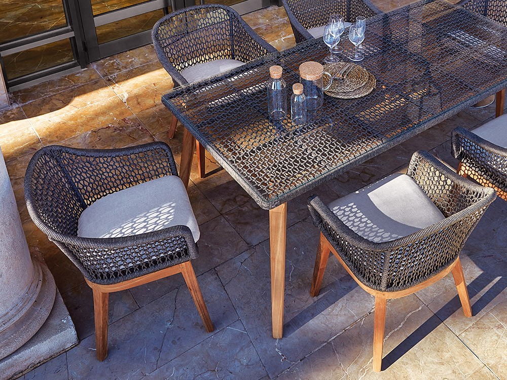 Mesa de comedor de teca Orsini Joenfa Agua de Mar - 4