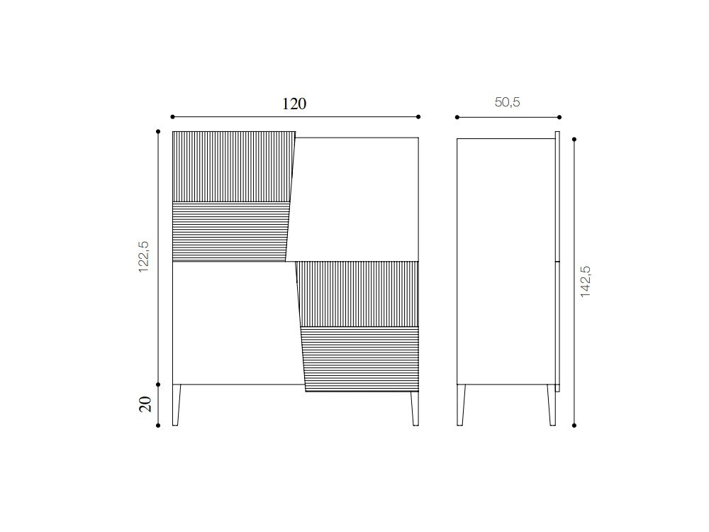 Aparador alto con texturas Zero.16 Devina Nais - 4