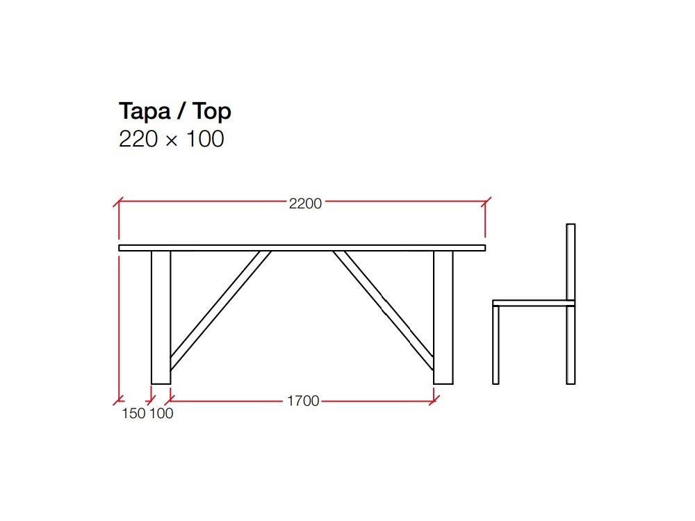 Mesa de comedor de madera maciza de roble Master Castle Devina Nais - 9