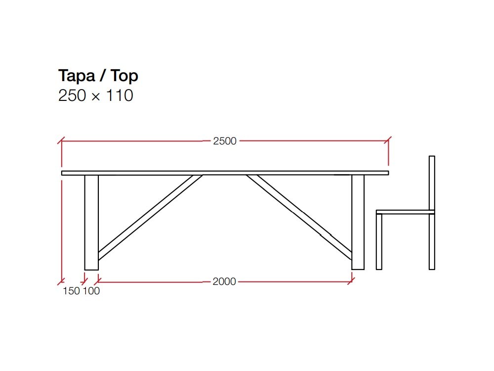Mesa de comedor de madera maciza de roble Master Castle Devina Nais - 10
