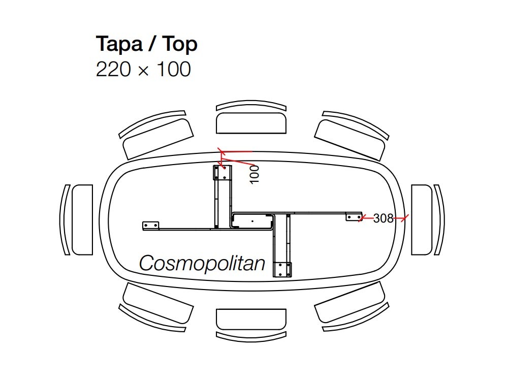 Mesa ovalada roble matérico Cosmopolitan Wave Crossover de Devina Nais - 6