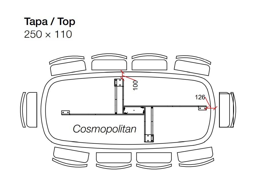 Mesa ovalada roble matérico Cosmopolitan Wave Crossover de Devina Nais - 7