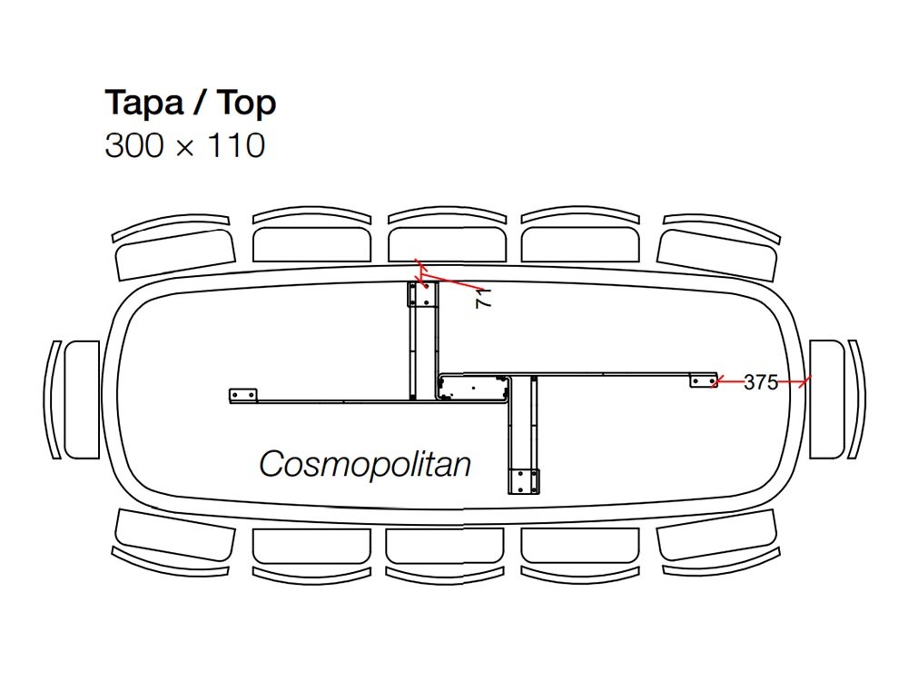 Mesa ovalada roble matérico Cosmopolitan Wave Crossover de Devina Nais - 8