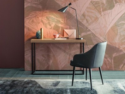 Consola de madera de roble con estructura de hierro Wood Devina Nais - 1