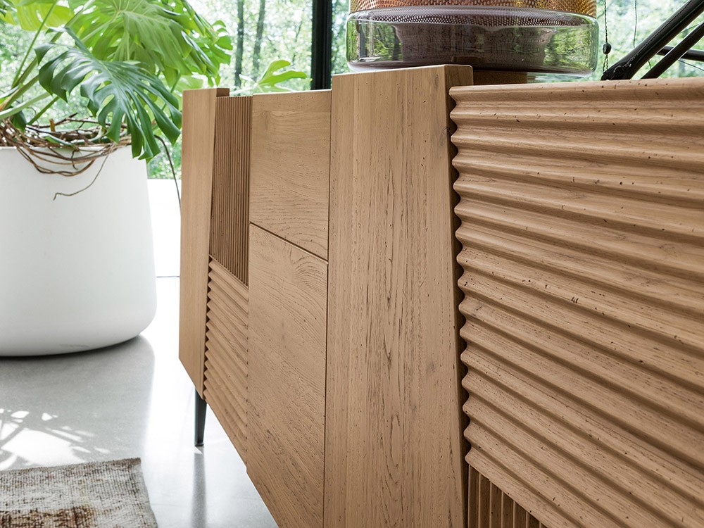 Aparador de madera maciza de roble con texturas Zero.16 Devina Nais - 2