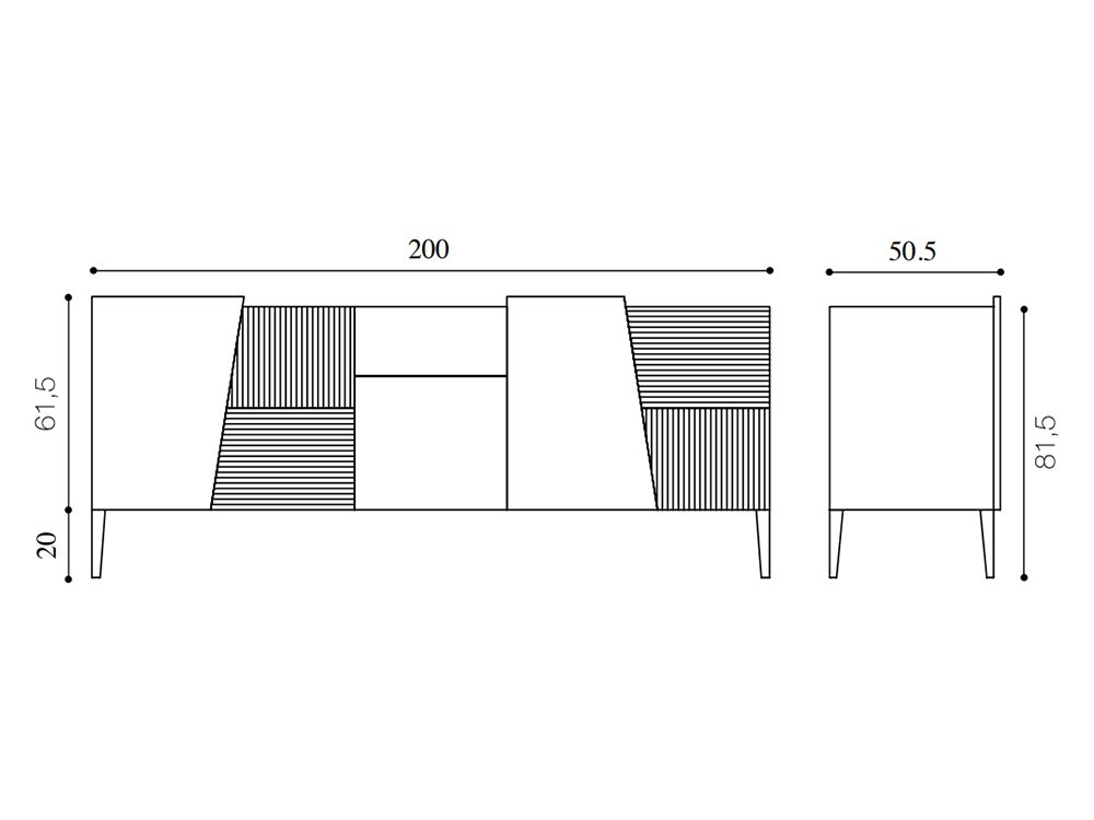 Aparador de madera maciza de roble con texturas Zero.16 Devina Nais - 6