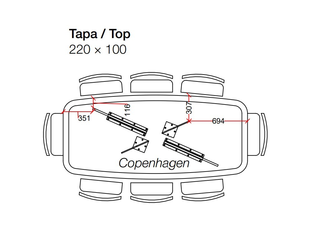 Mesa de roble Copenhagen Mix Crossover de Devina Nais - 6