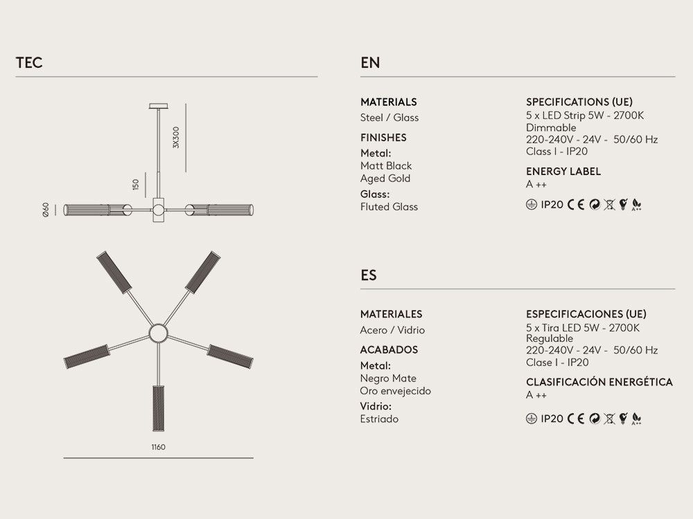 Lámpara de techo Ison L Aromas del Campo - 5