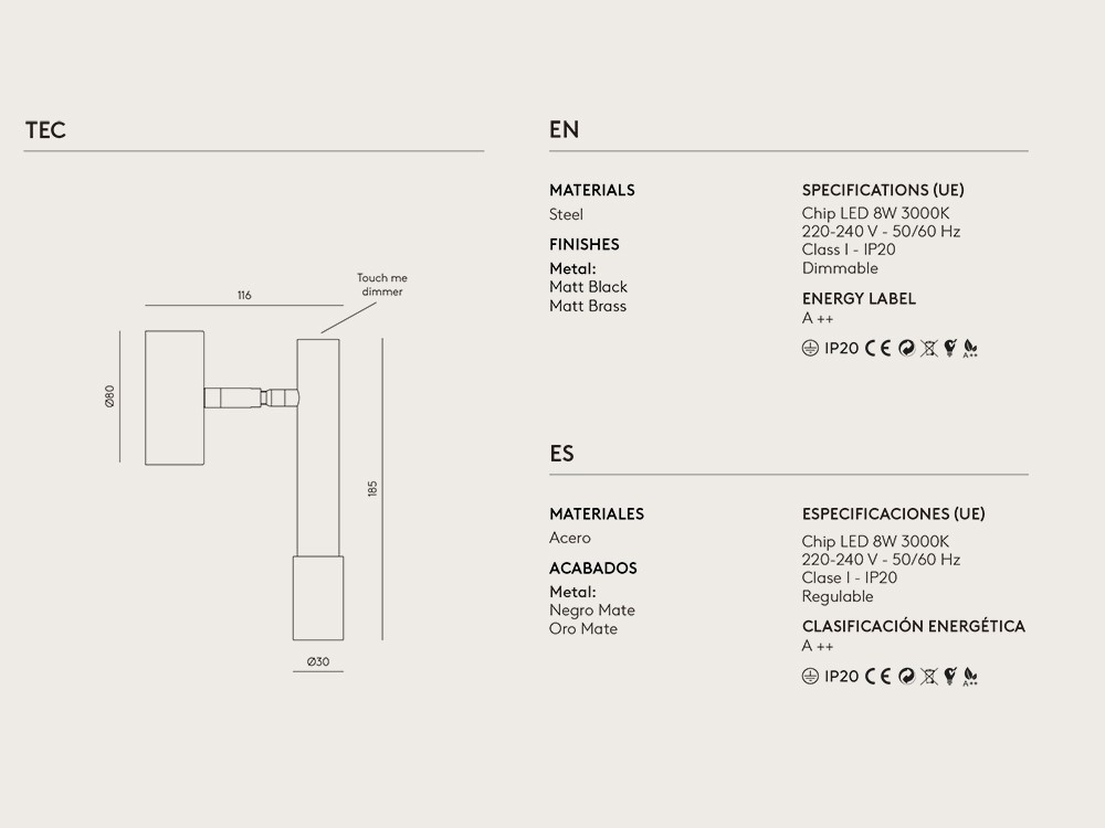 Lámpara de pared Ycro Aromas del Campo - 4