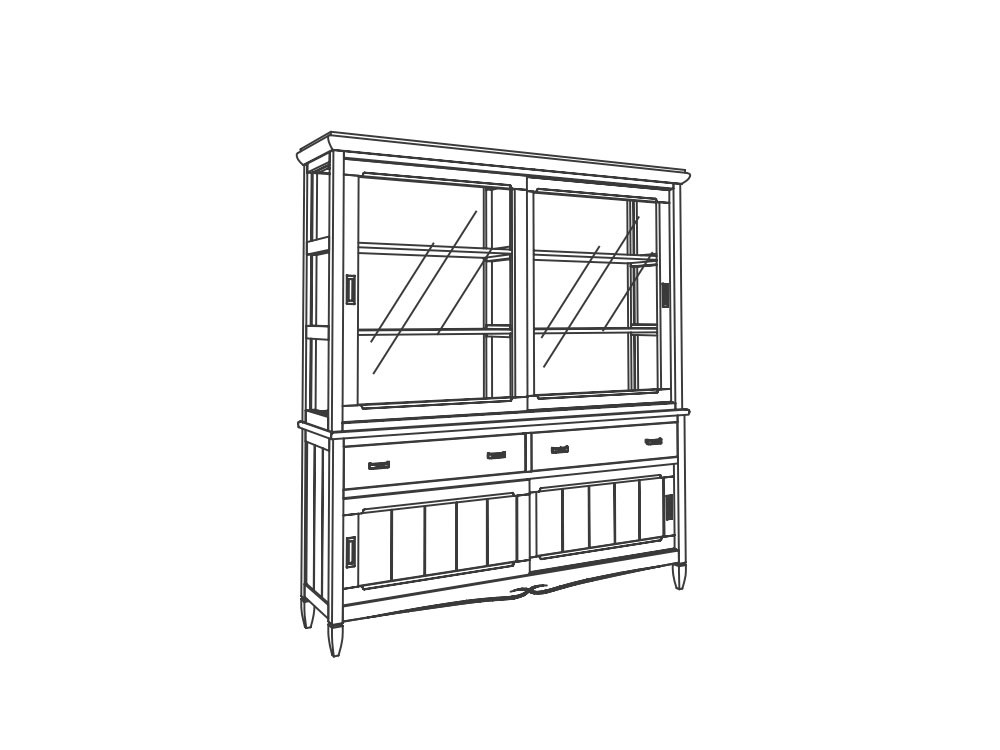 Vitrina con dos puertas y bajo con correderas Amberes Grupo Seys - 6