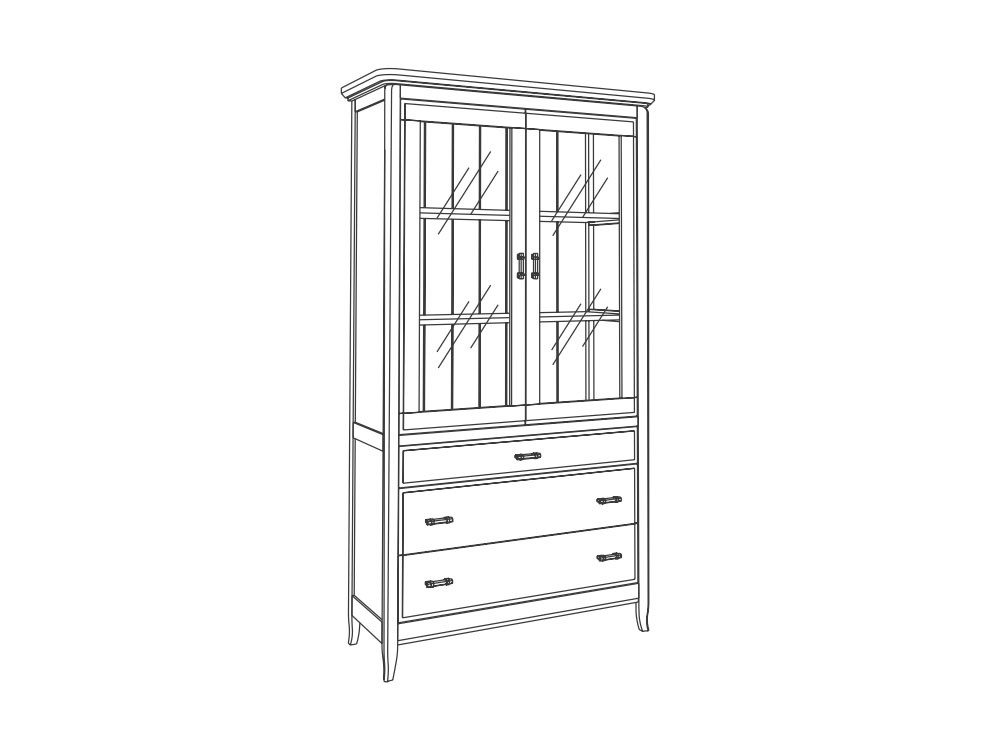 Vitrina de diseño clásico con cajones Génova de Grupo Seys - 6