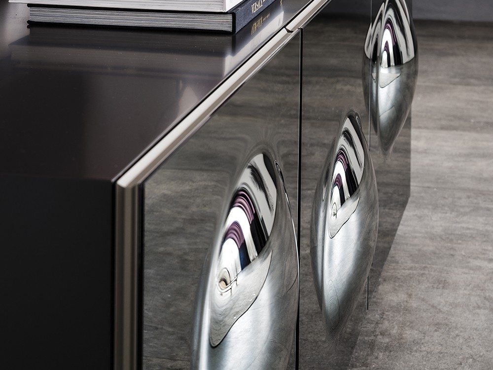 Aparador Paramount con puertas de cristal convexo Cattelan Italia - 4