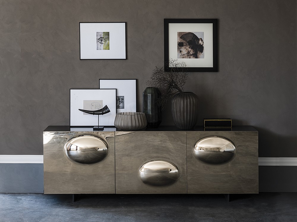 Aparador Paramount con puertas de cristal convexo Cattelan Italia - 6