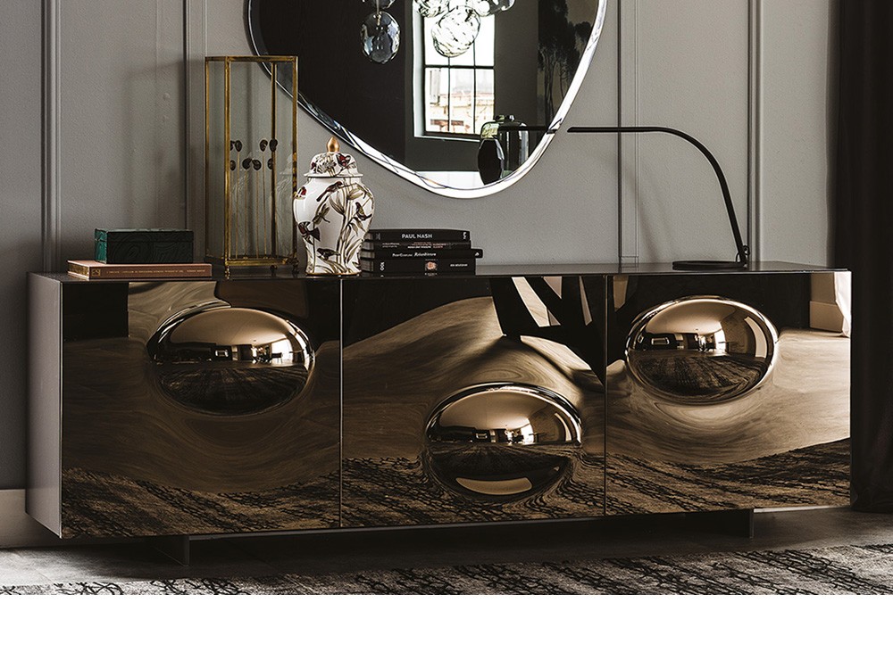Aparador Paramount con puertas de cristal convexo Cattelan Italia - 3
