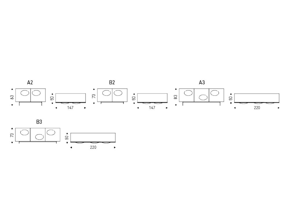 Aparador Paramount con puertas de cristal convexo Cattelan Italia - 8