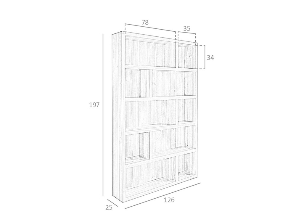 Estantería chapada en nogal Ángel Cerdá 3180 Ángel Cerdá - 6