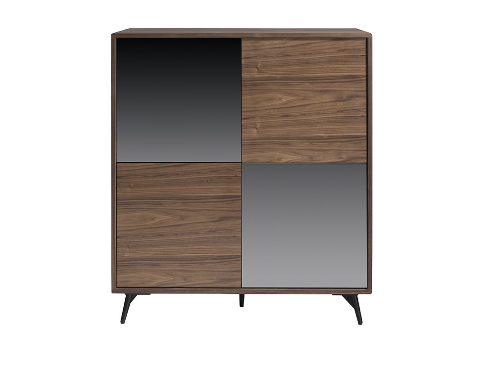 Aparador alto chapado nogal y cristal gris Ángel Cerdá 3059 Ángel Cerdá - 4