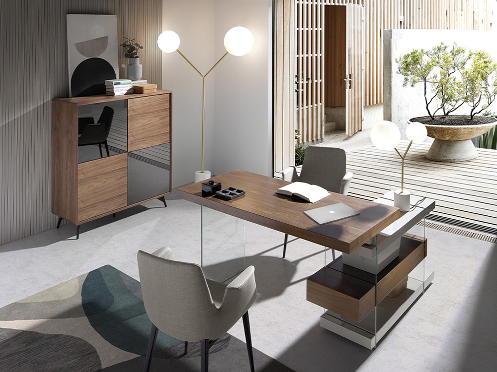 Aparador alto chapado nogal y cristal gris Ángel Cerdá 3059 Ángel Cerdá - 9