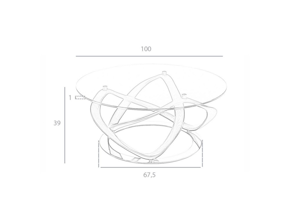 Mesa de centro de cristal templado y estructura de madera 2064 Ángel Cerdá - 5