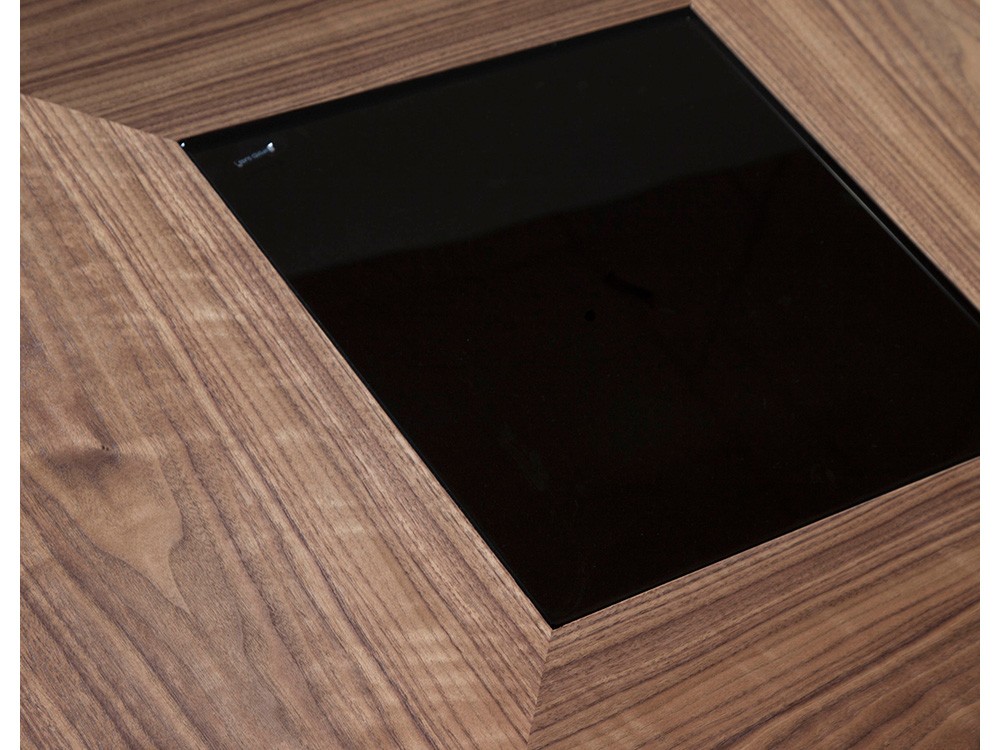 Mesa de comedor cuadrada en madera chapada en nogal 1079 Ángel Cerdá - 4