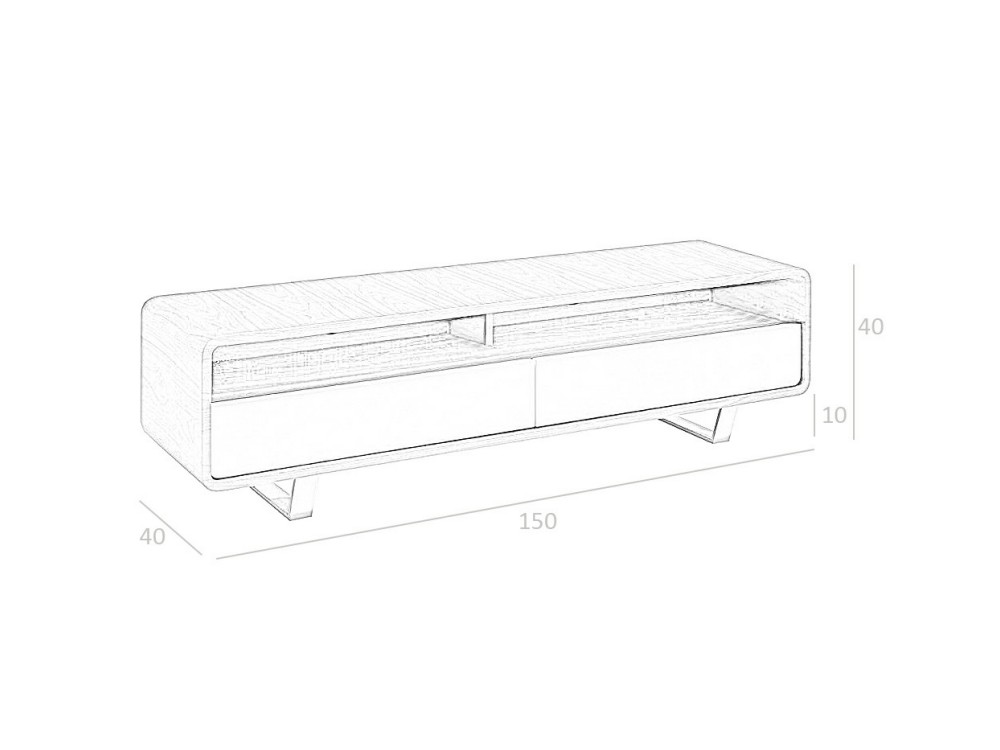 Mueble de televisión en nogal y blanco Ángel Cerdá 3046 Ángel Cerdá - 3