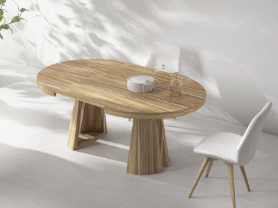 Mesa redonda extensible chapa natural Bia Tábula - 1