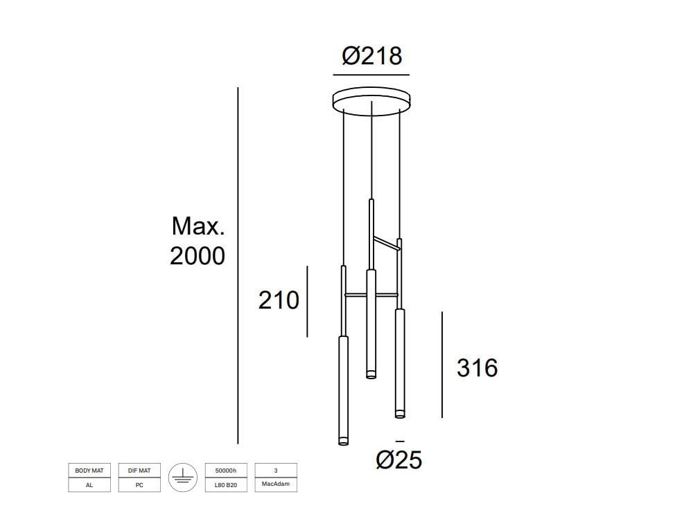 Lámpara de techo Candle 3L Leds C4 - 5