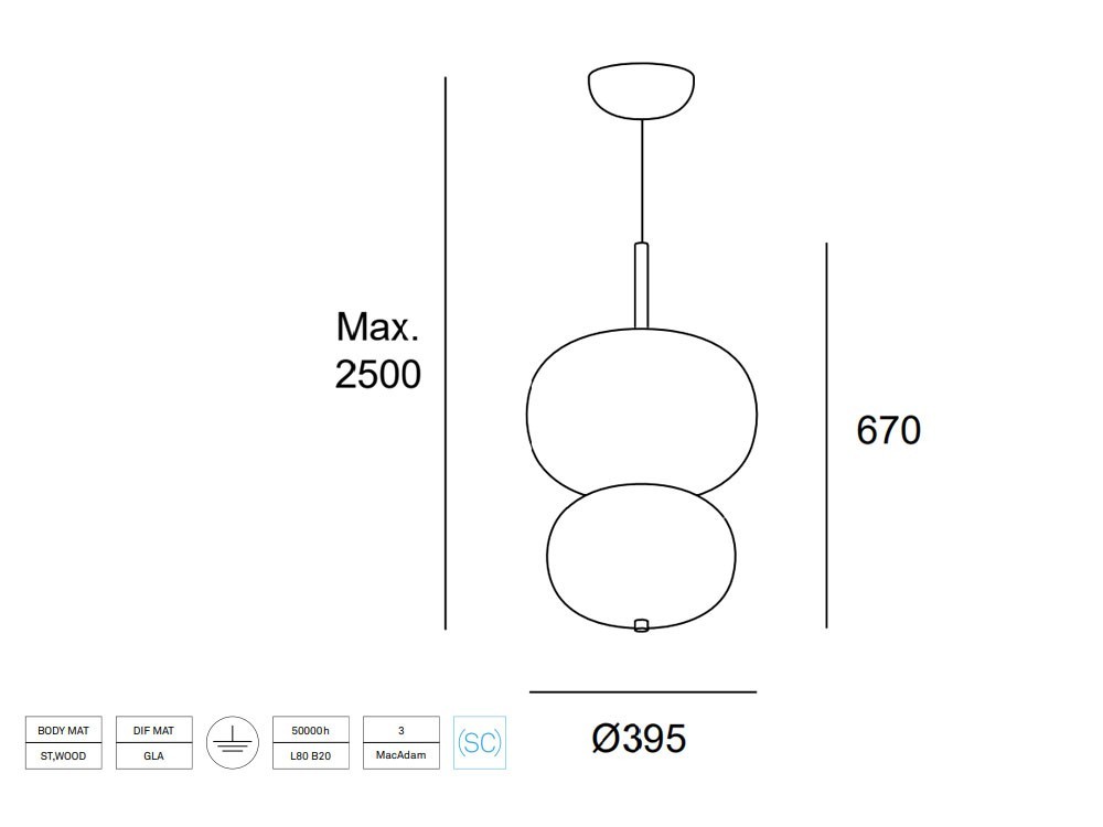 Lámpara de techo Ilargi doble Regulable Leds C4 - 5
