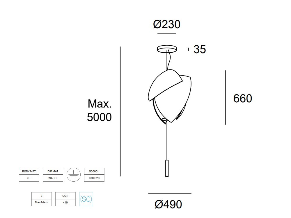 Lámpara de techo Voiles Regulable Leds C4 - 3