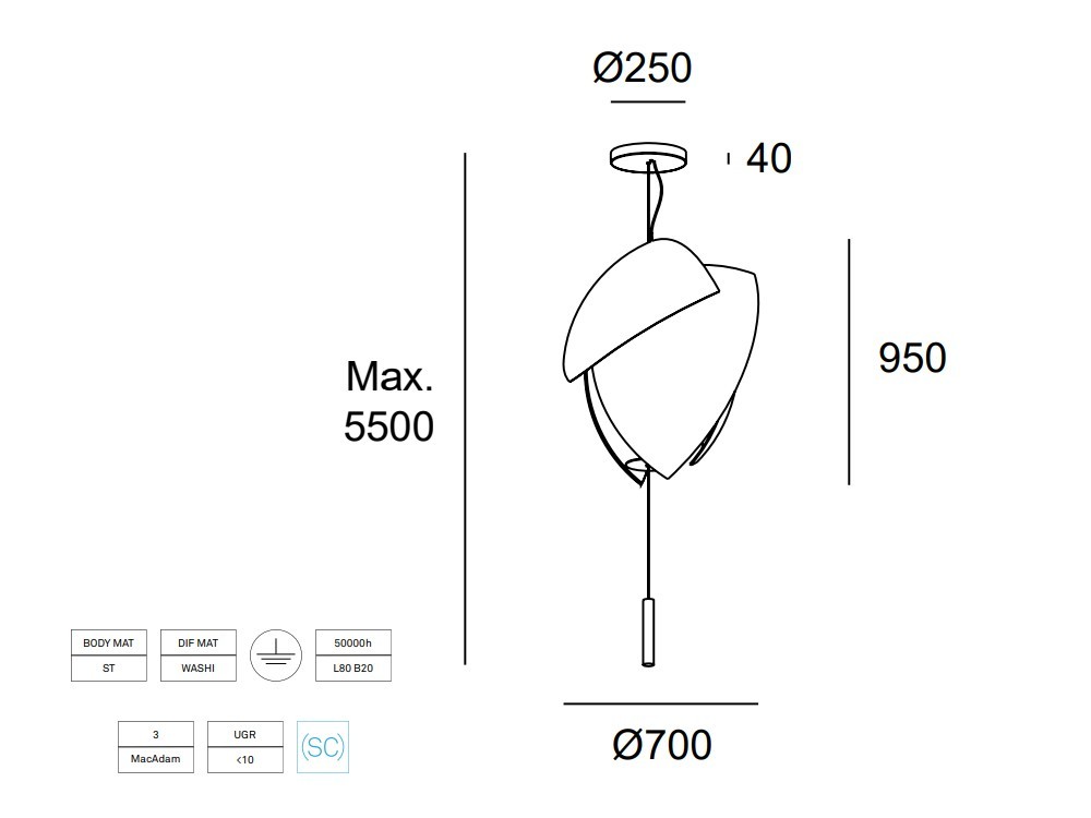 Lámpara de techo Voiles Regulable Leds C4 - 4