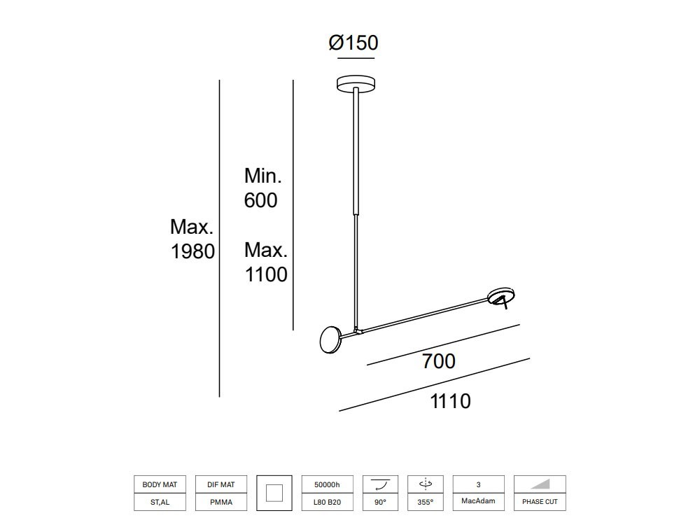 Lámpara de techo Invisible Move Regulable Leds C4 - 5