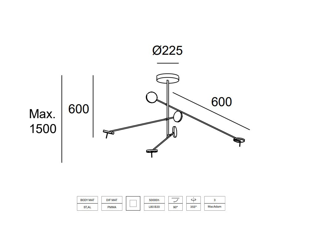 Lámpara de techo Invisible Large Leds C4 - 4