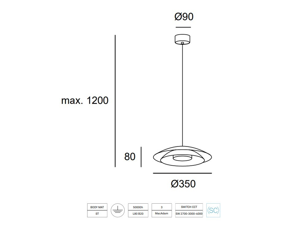 Lámpara de techo Noway CCT Leds C4 - 8