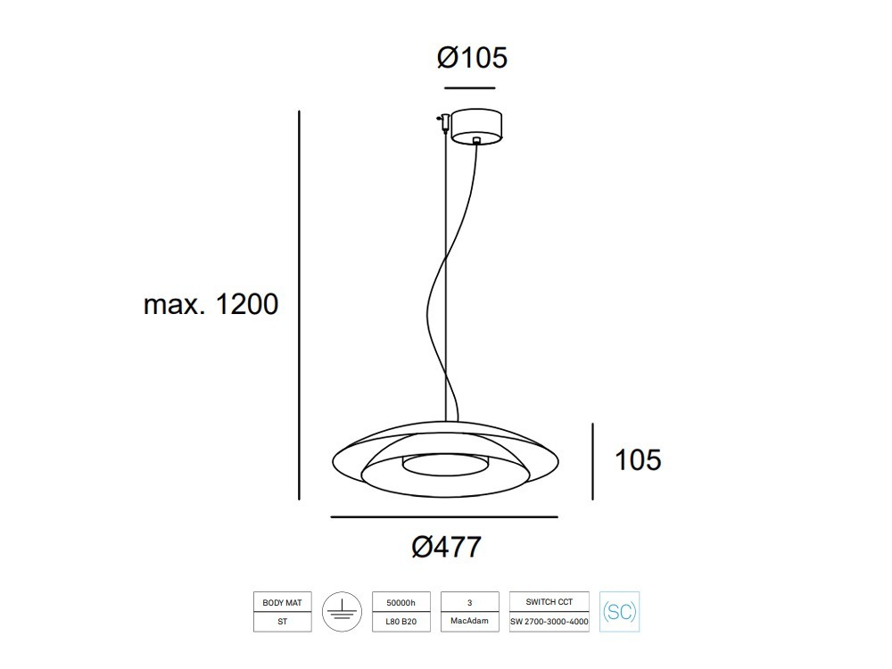 Lámpara de techo Noway CCT Leds C4 - 9