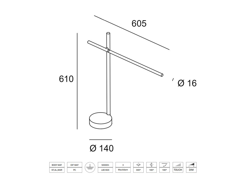 Lámpara de sobremesa Tubs Regulable Leds C4 - 4 Lámpara de sobremesa Tubs Regulable Leds C4 - 4