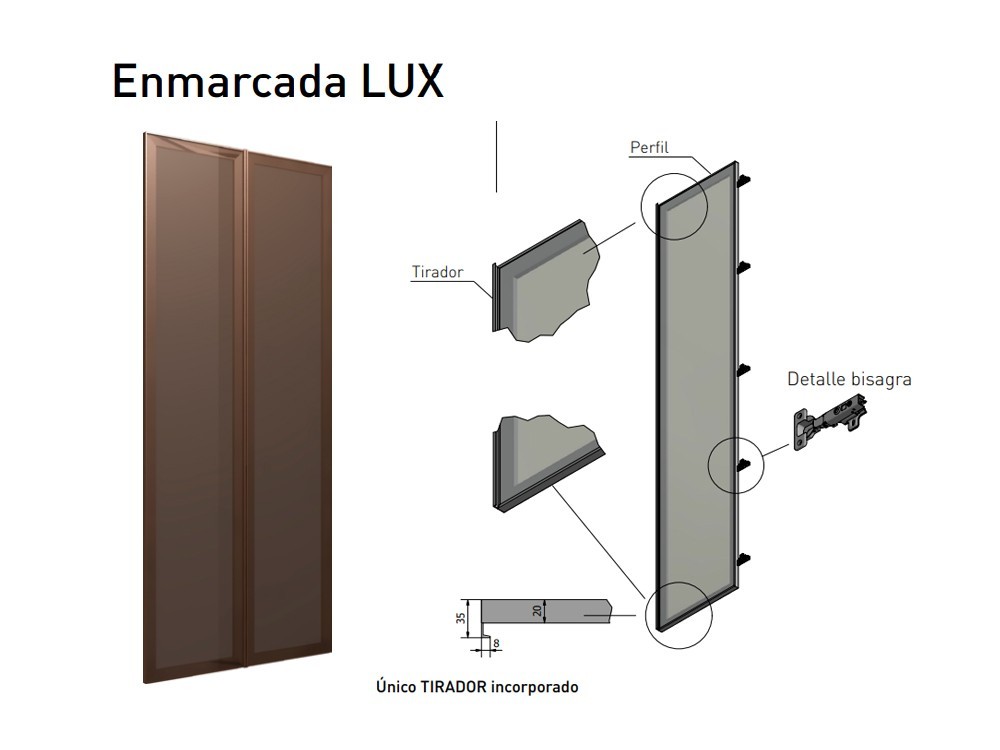 Armario a medida de puertas batientes Lux Cristal Next jotajotape - 7