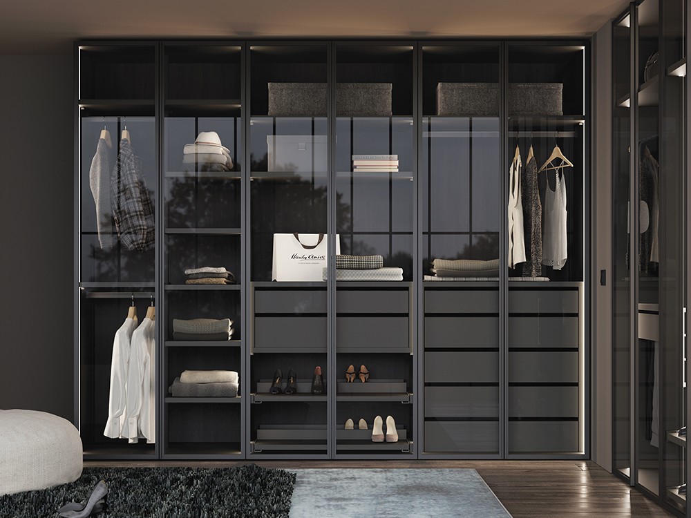 Armario esquina a medida de puertas batientes Air Cristal Next jotajotape - 3