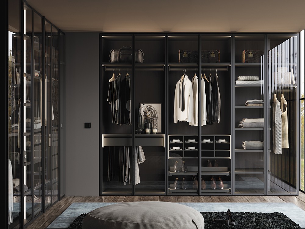 Armario esquina a medida de puertas batientes Air Cristal Next jotajotape - 2