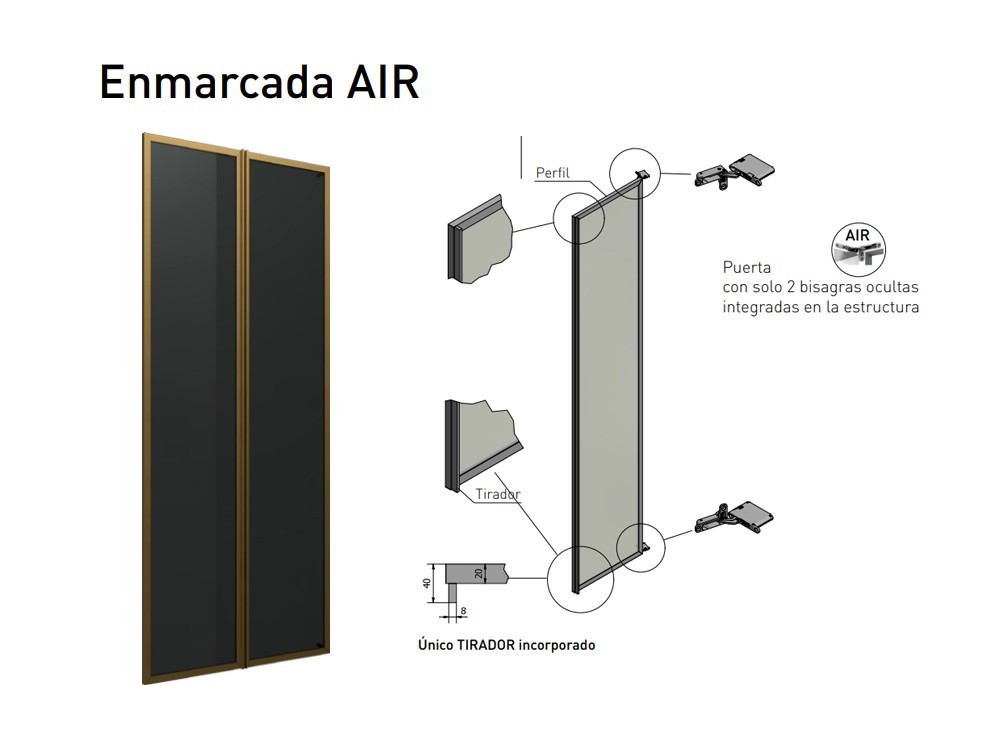 Armario esquina a medida de puertas batientes Air Cristal Next jotajotape - 9